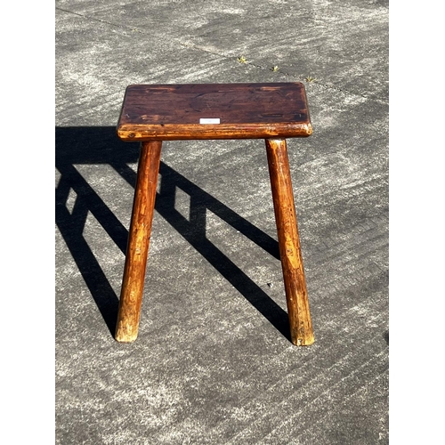 5 - Old Chinese elm stool, approx 50cm H x 43cm Foot to Foot x 35cm D