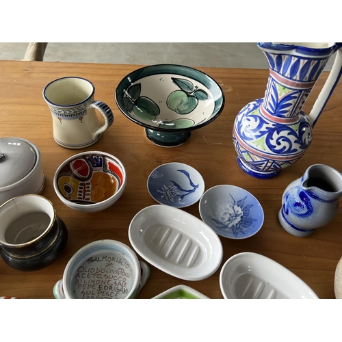 53 - Assorted pottery and china, approx 25cm H & shorter