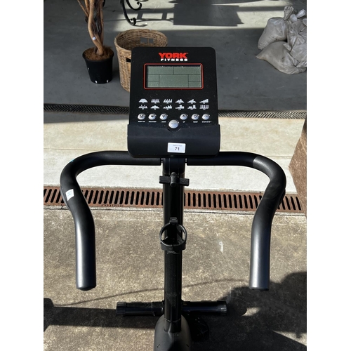 71 - York fitness YBRAC - 120 power cycle (touch pad) as new