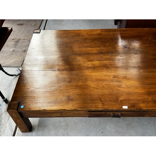 95 - Large rectangular shape coffee table with single drawer, approx 46cm H x 190cm W x 130cm D