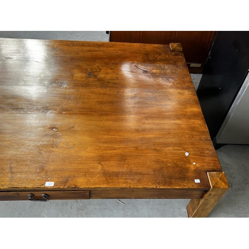 95 - Large rectangular shape coffee table with single drawer, approx 46cm H x 190cm W x 130cm D