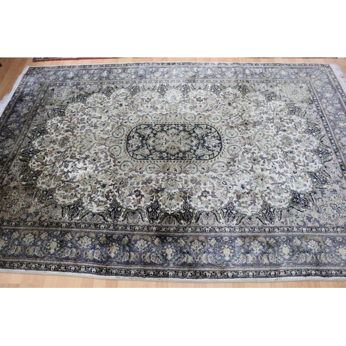 235 - Fine quality Pakistan Isfahan hand knotted carpet, silk on cotton, with certificate (in office), app... 