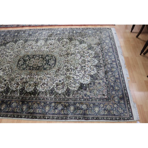 235 - Fine quality Pakistan Isfahan hand knotted carpet, silk on cotton, with certificate (in office), app... 