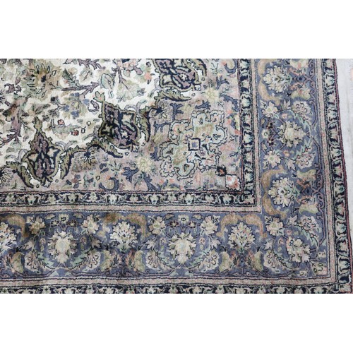 235 - Fine quality Pakistan Isfahan hand knotted carpet, silk on cotton, with certificate (in office), app... 