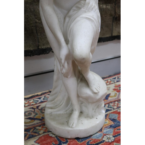 263 - Antique 19th century marble figure of a bathing Venus, approx 90cm H