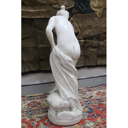 263 - Antique 19th century marble figure of a bathing Venus, approx 90cm H