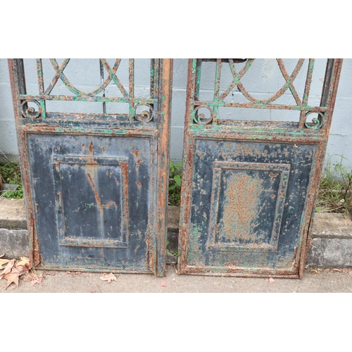 268 - Pair of antique French cast iron doors, approx 252cm H x 104cm W (total) (2)
