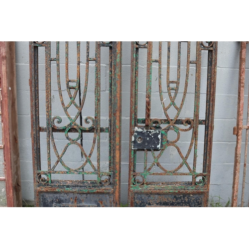 268 - Pair of antique French cast iron doors, approx 252cm H x 104cm W (total) (2)