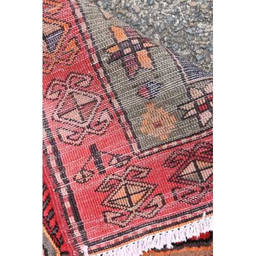 289 - Persian handmade Hamadan wool carpet, approx 128cm x 356cm