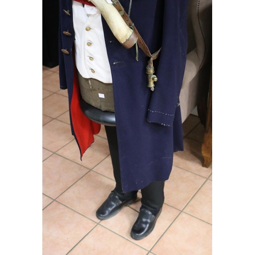 292 - Good quality reproduction uniform in Napoleonic Wars era style consisting of tricorn hat, waistcoat ... 