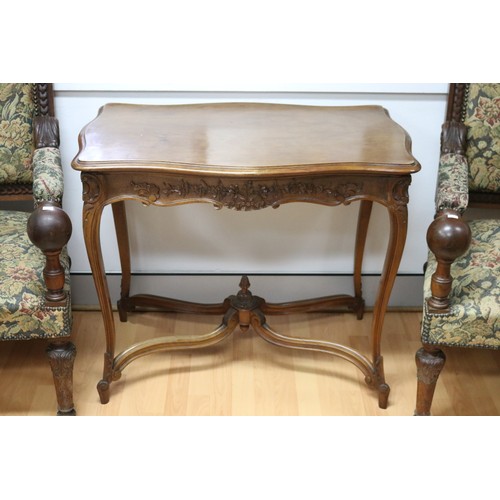 242 - Vintage French Louis XV style hall table with single drawer, approx 74cm H x 90cm W x 56cm D