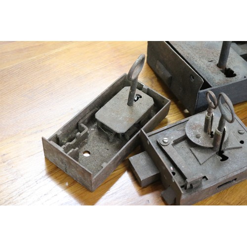 75 - Three antique French locks & keys