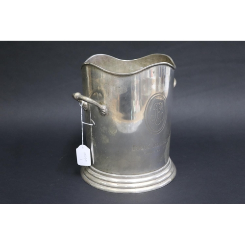 94 - Vintage heavy weight nickel plated wine/champagne bucket for Louis Roederer, approx 23cm H x 18cm Di... 