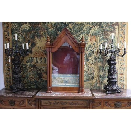 240 - Most impressive large pair of French figural putti candelabras, five lights to each, unknown working... 