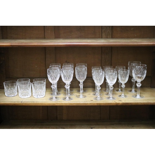 331 - Collection of Waterford Curraghmore wine glasses and Lismore spirit glasses, approx 23