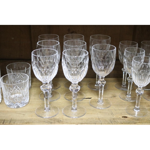 331 - Collection of Waterford Curraghmore wine glasses and Lismore spirit glasses, approx 23