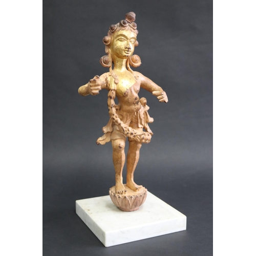 333 - Thai figure on marble base, approx 45cm H (including base)