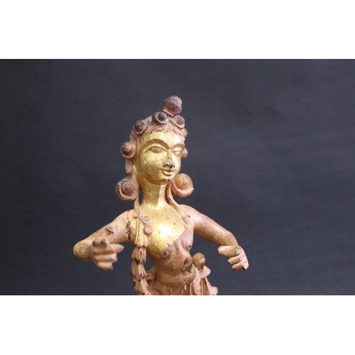 333 - Thai figure on marble base, approx 45cm H (including base)