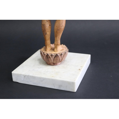 333 - Thai figure on marble base, approx 45cm H (including base)