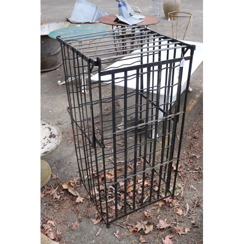 348 - Antique French wine cage, approx 112cm H x 55cm W x 57cm D