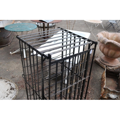 348 - Antique French wine cage, approx 112cm H x 55cm W x 57cm D