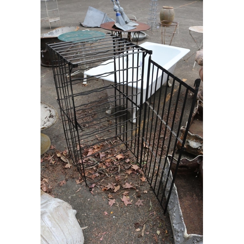 348 - Antique French wine cage, approx 112cm H x 55cm W x 57cm D