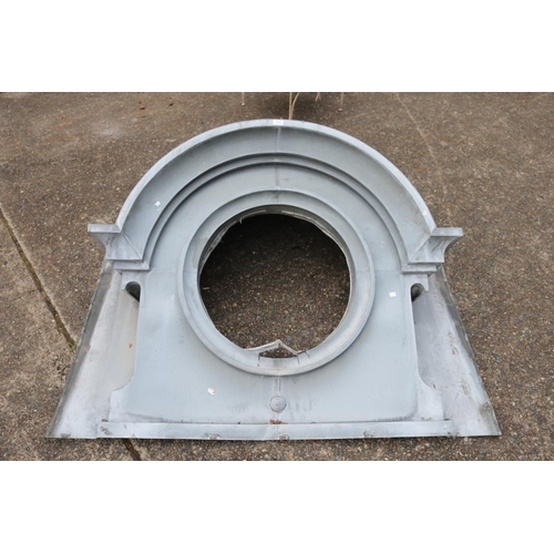 351 - Antique French zinc window surround, approx 145cm H x 155cm W