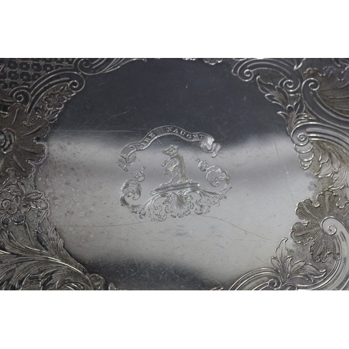 208 - Two plated trays, large and small versions, approx 37cm Dia and smaller (2)