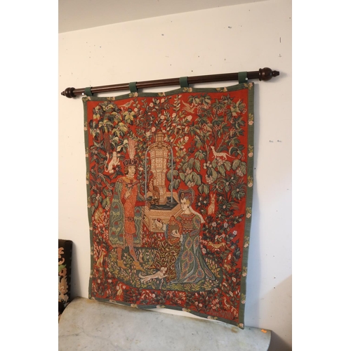 219 - Vintage French needlework wall tapestry 