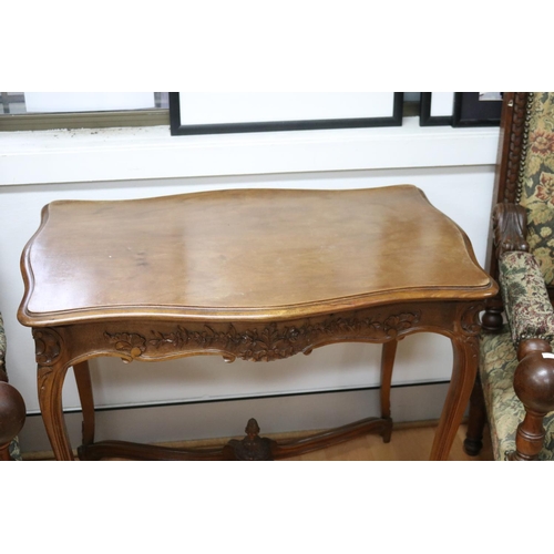 242 - Vintage French Louis XV style hall table with single drawer, approx 74cm H x 90cm W x 56cm D