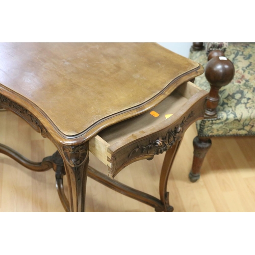 242 - Vintage French Louis XV style hall table with single drawer, approx 74cm H x 90cm W x 56cm D