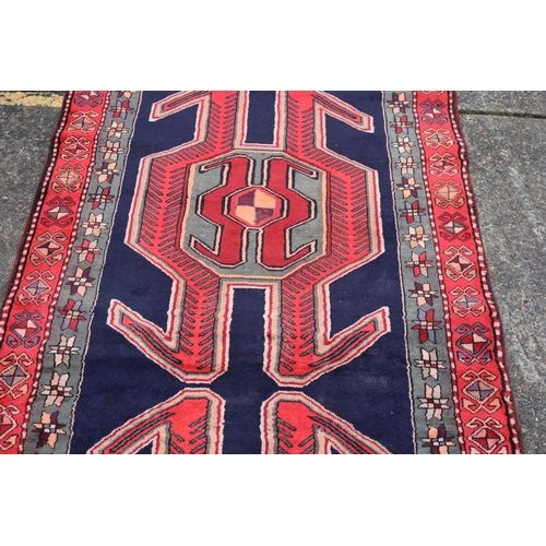 289 - Persian handmade Hamadan wool carpet, approx 128cm x 356cm