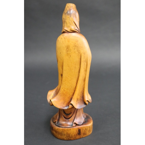 300 - Chinese carved boxwood Guan Yin figure, approx 26cm H