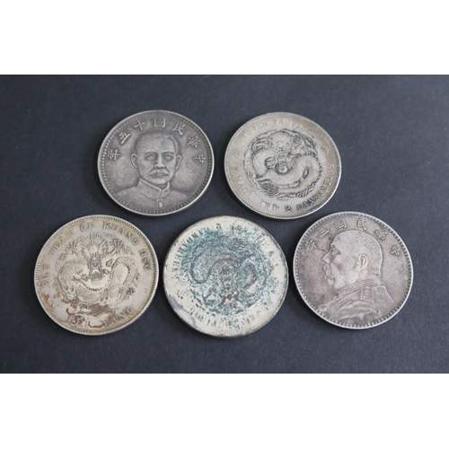 309 - Five Chinese silver coins (5)