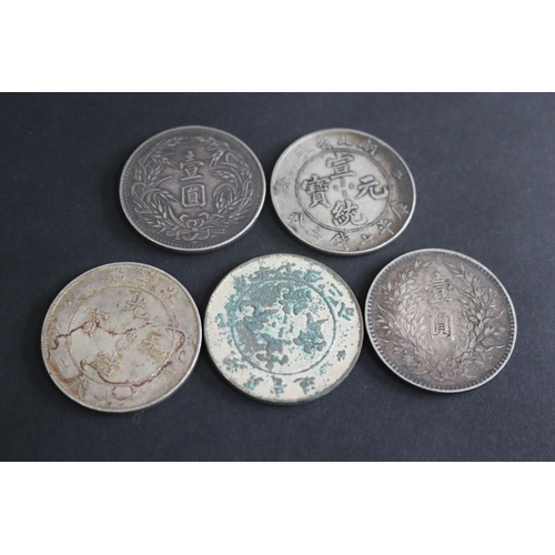 309 - Five Chinese silver coins (5)