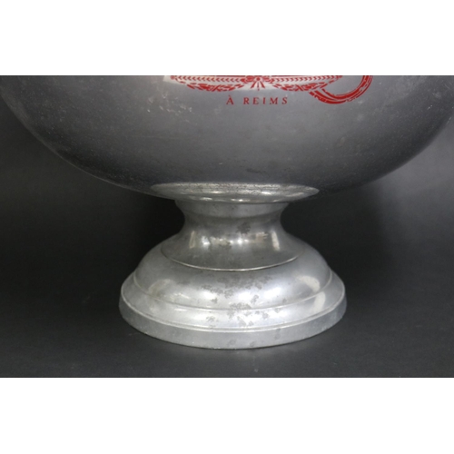 39 - Large French metal Tsarine champagne pedestal bowl, approx 29cm H x 40cm Dia