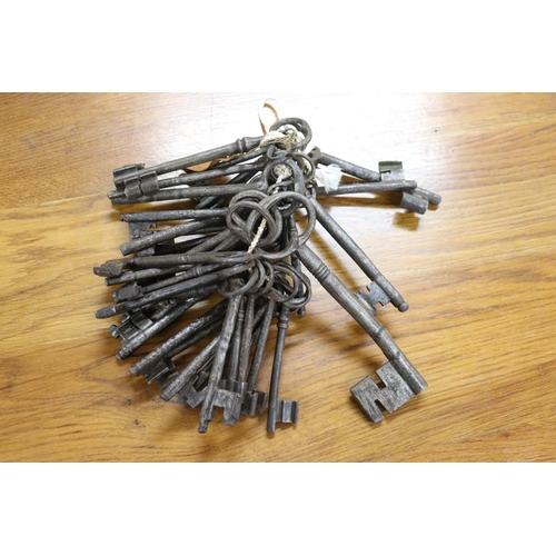 74 - Large selection of antique French large iron keys