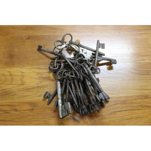 74 - Large selection of antique French large iron keys