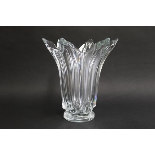 80 - Large vintage French Art Vannes crystal vase, approx 30cm H