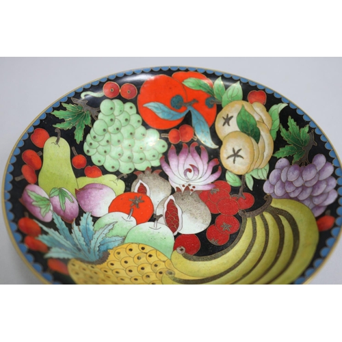 86 - Chinese cloisonné fruit bowl, approx 21cm Dia