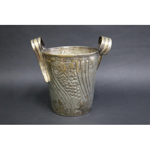 96 - Art Nouveau style champagne bucket, embossed with grapes and leaves, approx 26cm H x 27cm W x 20cm D... 