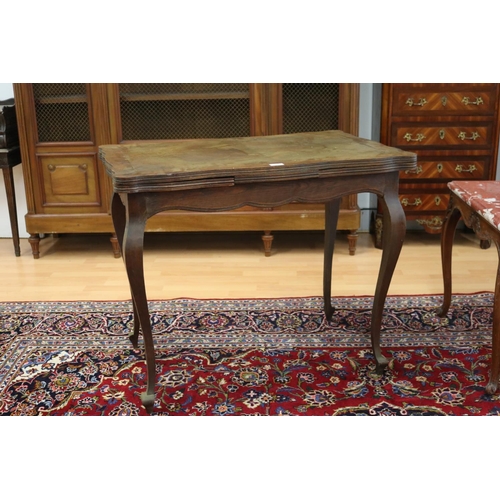 127 - Antique small scale Louis XV style drawer leaf table, approx 75cm H x 89cm W (closed) x 59cm D