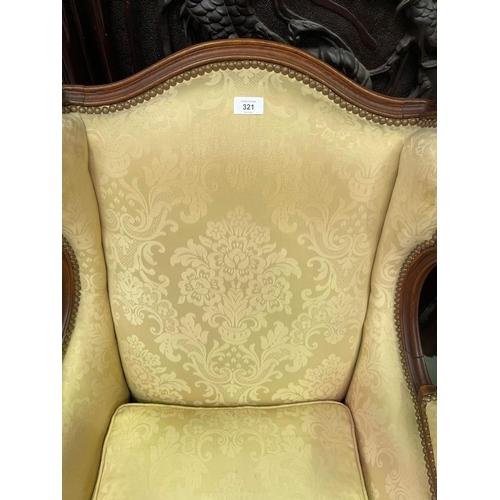 321 - Pair of French Louis XV style wingback armchairs (2)