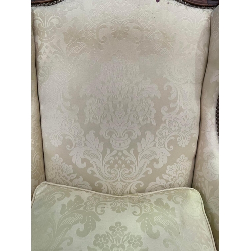 321 - Pair of French Louis XV style wingback armchairs (2)