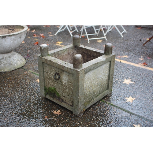 470 - French composite stone square planter, approx 50cm H x 47 Sq