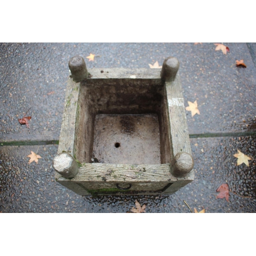 470 - French composite stone square planter, approx 50cm H x 47 Sq