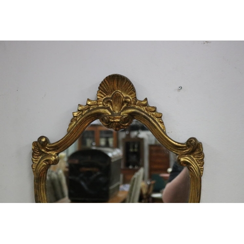 218 - Modern antique style waisted shape mirror, approx 73cm H x 45cm W