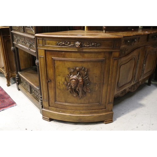 249 - Antique French carved oak corner cupboard, approx 104cm H x 86cm W x 52cm