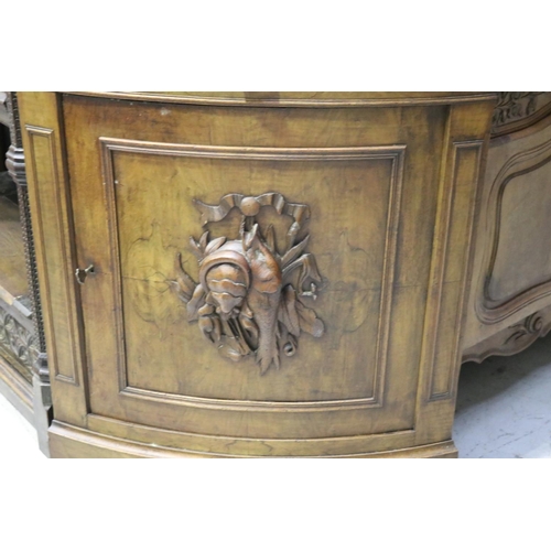 249 - Antique French carved oak corner cupboard, approx 104cm H x 86cm W x 52cm