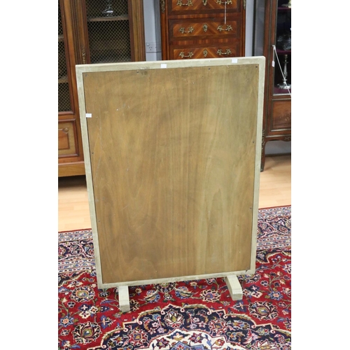247 - French modernist fire screen, painted frame with wool work panel, approx 115cm H x 80cm W
